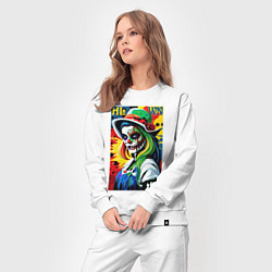 Костюм хлопковый женский Girl witch - pop art, цвет: белый — фото 2