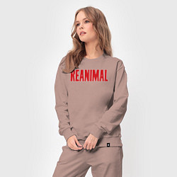 Костюм хлопковый женский Reanimal logo, цвет: пыльно-розовый — фото 2