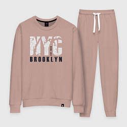 Костюм хлопковый женский NYC - Brooklyn, цвет: пыльно-розовый