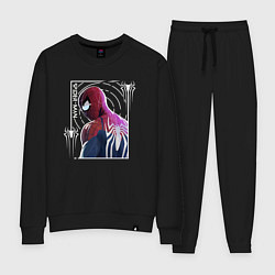 Костюм хлопковый женский Spider-man, цвет: черный