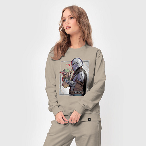 Женский костюм Беби Йода и Мандалорец / Миндальный – фото 3