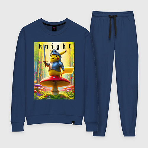 Женский костюм Пикачу - рыцарь на мухоморе / Тёмно-синий – фото 1