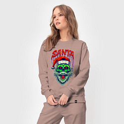 Костюм хлопковый женский Dead zombie Santa, цвет: пыльно-розовый — фото 2