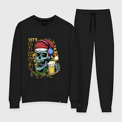 Костюм хлопковый женский Skull Santa, цвет: черный