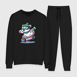 Женский костюм Полярный медвежонок крутой скейтбордист - нейроарт