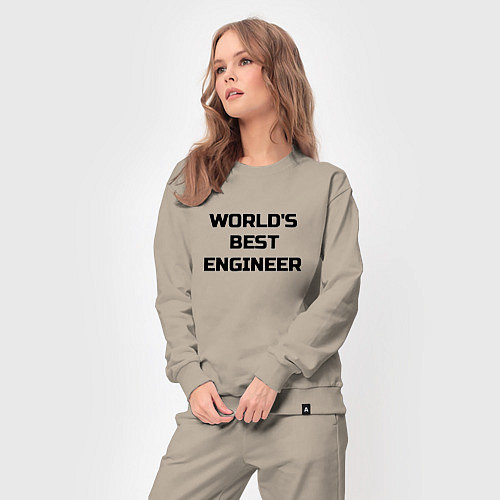 Женский костюм Worlds best engineer / Миндальный – фото 3