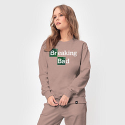 Костюм хлопковый женский Breaking bad logo, цвет: пыльно-розовый — фото 2