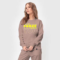 Костюм хлопковый женский May the force be with you Star wars, цвет: пыльно-розовый — фото 2