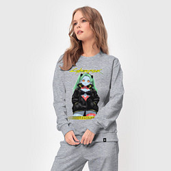 Костюм хлопковый женский Cyberpunk edge runners - rebecca, цвет: меланж — фото 2