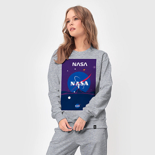 Женский костюм NASA фиолетовый плакат / Меланж – фото 3