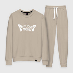 Костюм хлопковый женский Paramore - logo, цвет: миндальный