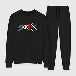 Костюм хлопковый женский Skrillex - logo, цвет: черный