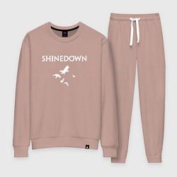 Костюм хлопковый женский Shinedown - logo, цвет: пыльно-розовый