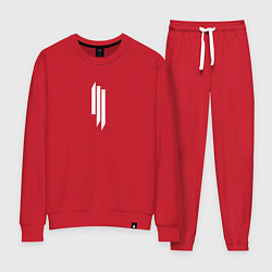 Костюм хлопковый женский Skrillex - logo, цвет: красный