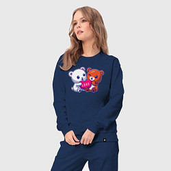 Костюм хлопковый женский Teddy love, цвет: тёмно-синий — фото 2