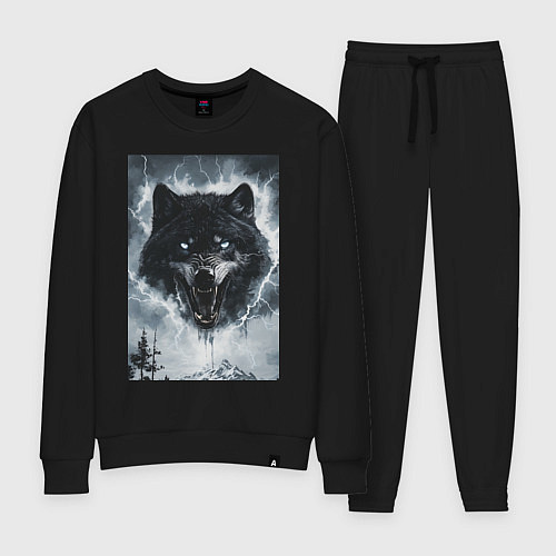 Женский костюм Волк с оскаленной пастью / Черный – фото 1