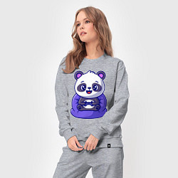 Костюм хлопковый женский Панда игроман, цвет: меланж — фото 2