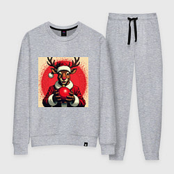 Женский костюм Рождественский олень Рудольф в шапке Санты