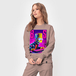 Костюм хлопковый женский Bart Simpson - cyber gamer, цвет: пыльно-розовый — фото 2