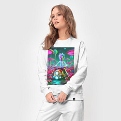 Костюм хлопковый женский Рик на космическом мотоцикле - нейроарт, цвет: белый — фото 2