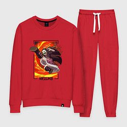 Костюм хлопковый женский Клинок рассекающий демонов - удар Незуко Камадо, цвет: красный