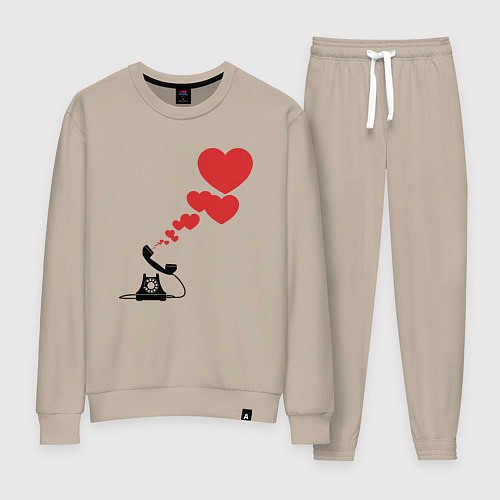 Женский костюм Телефон с сердечками / Миндальный – фото 1