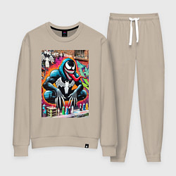 Женский костюм Веном сидит на кортах - граффити