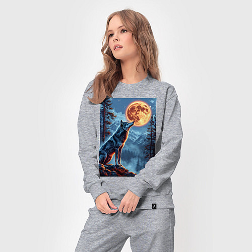 Женский костюм Волк и луна / Меланж – фото 3