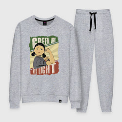 Женский костюм Зелёный и красный свет