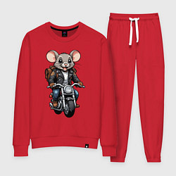 Костюм хлопковый женский Biker mice, цвет: красный