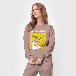 Костюм хлопковый женский Homer can doh, цвет: пыльно-розовый — фото 2