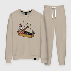 Костюм хлопковый женский Песни из гроба, цвет: миндальный