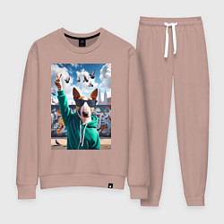 Женский костюм Чувак бультерьер на фоне граффити