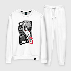 Костюм хлопковый женский Девушка с багровыми глазами, цвет: белый