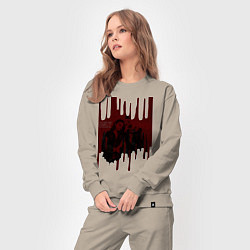 Костюм хлопковый женский Teriffier постер, цвет: миндальный — фото 2