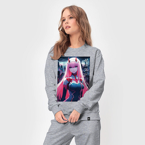 Женский костюм Darling in the Franxx - zero two - ai art / Меланж – фото 3