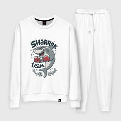 Костюм хлопковый женский Shark team, цвет: белый