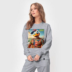 Костюм хлопковый женский Donald Duck Trump - meme, цвет: меланж — фото 2