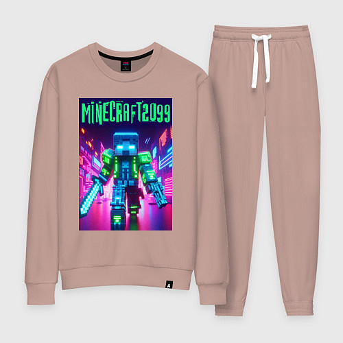 Женский костюм Minecraft 2099 - neon glow fantasy / Пыльно-розовый – фото 1