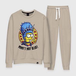 Женский костюм Мардж Симпсон на фоне пиццы - панк жив