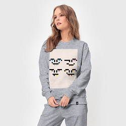 Костюм хлопковый женский Пиксилята, цвет: меланж — фото 2