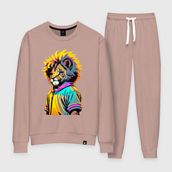 Женский костюм Прикольный львёнок - поп-арт