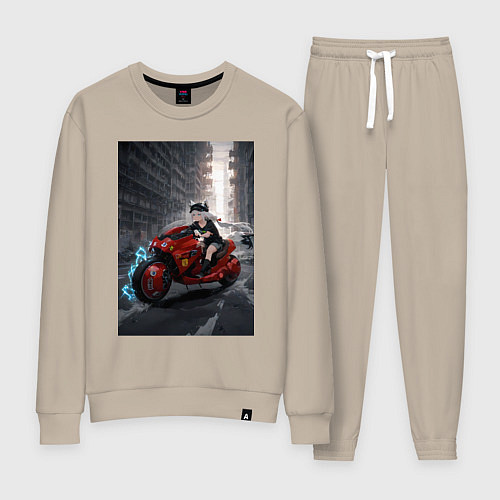 Женский костюм Shiroko лиса на футуристичном мотоцикле / Миндальный – фото 1