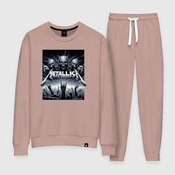 Костюм хлопковый женский Thrash metal - Metallica, цвет: пыльно-розовый