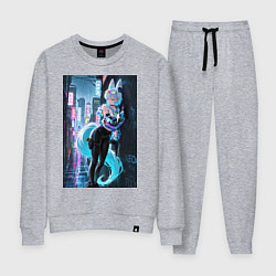 Костюм хлопковый женский Лиса наемник в стиле Cyberpunk, цвет: меланж