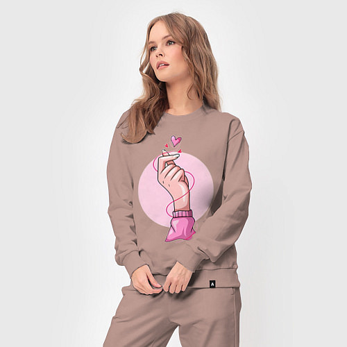 Женский костюм Сердечко / Пыльно-розовый – фото 3