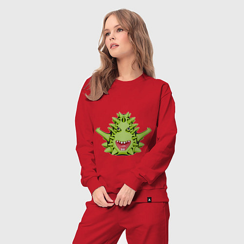 Женский костюм Cartoon monster with spikes green / Красный – фото 3