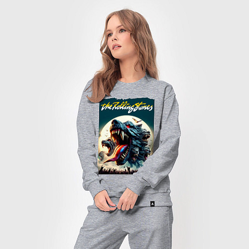 Женский костюм Волки Роллинг Стоунз - фантазия / Меланж – фото 3