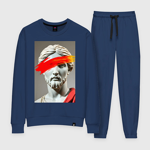 Женский костюм Античная статуя с красным штрихом / Тёмно-синий – фото 1