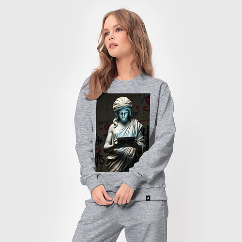 Женский костюм Античная статуя с планшетом / Меланж – фото 3